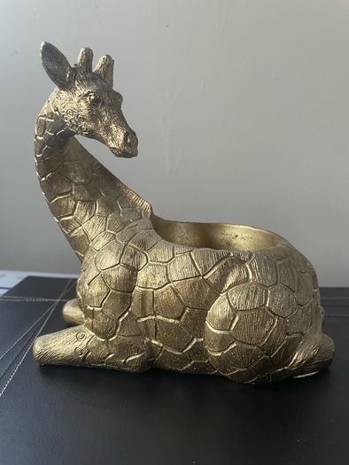 Gold Giraffe Shelf Decor - Plant Pot or Candle Holder