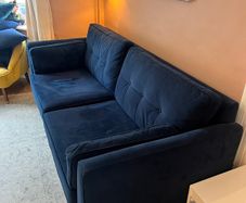 3-Seater Navy Velvet Sofa