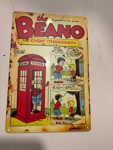 The Beano Metal Sign