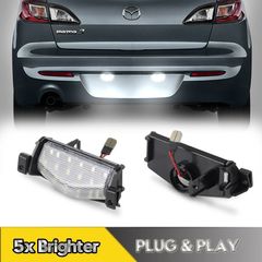2PCS/Lot Car LED License Plate Lamp Light For Mazda 2 3 M2 M3 2011-2013 Rear Number Lamps White Auto Accessories LED Rear Taillight