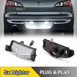 2PCS/Lot Car LED License Plate Lamp Light For Mazda 2 3 M2 M3 2011-2013 Rear Number Lamps White Auto Accessories LED Rear Taillight