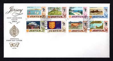 1969 Jersey low value First Definitive Issue First Day Cover (FDC)