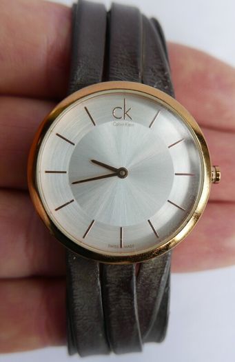 Ladies Brown Tassel Leather Rose-Gold Swiss Calvin Klein Designer Watch K2R 256