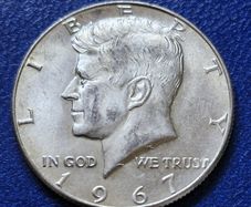 1967 United States 1/2 Half Dollar "Kennedy Half Dollar" Silver coin