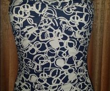 M&S Navy boob tube swimsuit size UK12 EU40 Postage included