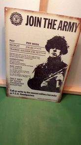 Irish army 1972 recruitment poster tin metal sign