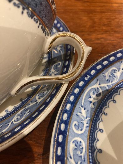 Burleigh Ware Cup and Myott and Son - Corinth Saucer ( 4 pieces)
