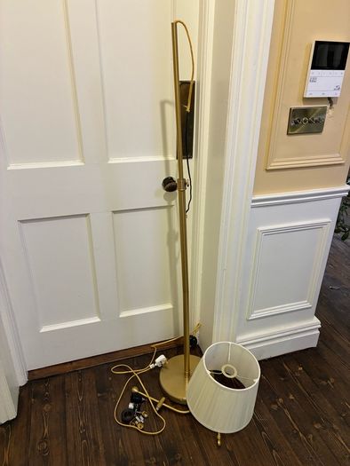 Brass standard lamp