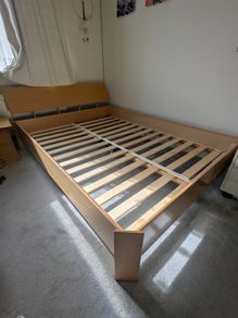 Ash Veneer European Double Bed Frame
