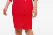 Phase Eight Leanna Dress - Size 12 - Red with Gold Button detail
