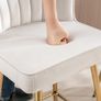 Beige Velvet Bar Stools Set Counter Stools for Dining Room Kitchen Stools with Metal Legs Image 5
