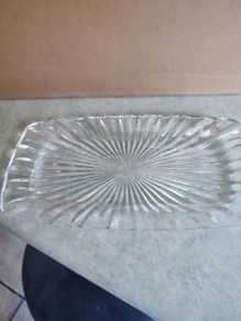 Crystal Glass Tray Rectangle NOT STAMPED