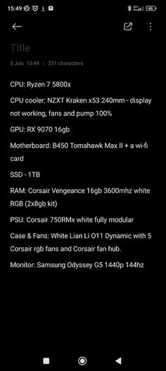 PC Ryzen 5800x and RX 9070