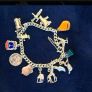 Silver Vintage Hallmarked Charm Bracelet with 14 Charms Image 7