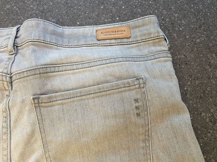 Scotch & Soda Jeans Mens 32x32 Light Gray Skim Skinny Slim Fit Stretch Denim