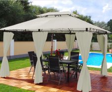 3 x 4 m Luxury LED Gazebo ,Party Tent Including Side Walls with LED Lighting + Solar Module