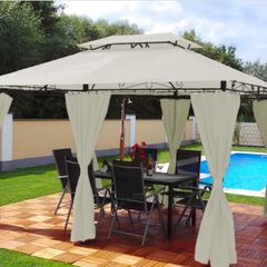 3 x 4 m Luxury LED Gazebo ,Party Tent Including Side Walls with LED Lighting + Solar Module