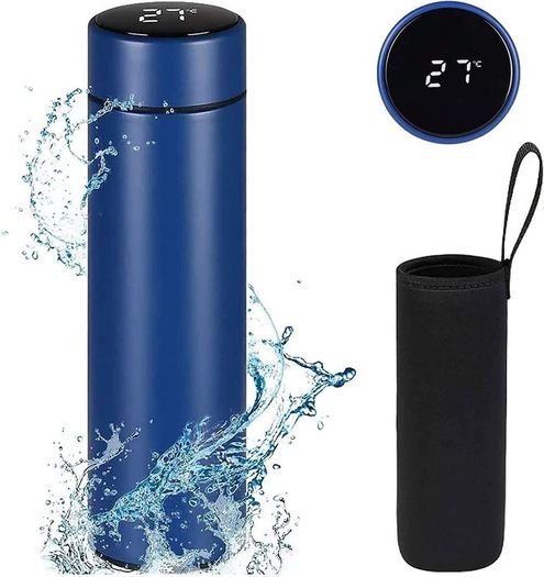 Travel Mugs, Insulated Water Bottle, 500ml LED Temperature Display Smart Water Cup, Stainless Steel Vacuum Drink Flasks, Hot&Cold Sport Drink Bottle for Cycling, Gym, Home, Office