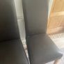 4 dark brown dining room chairs & 4 stretch covers Image 9