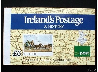 1990 Ireland Stamp World, London Overprinted on Anniversary of Penny Black Commemorative Stamps Booklet (MNH). Note cover incorporates design logo.