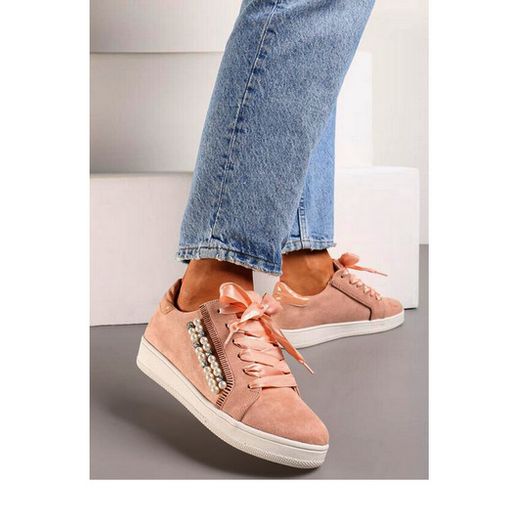 Stunning Pink Lace Up Shoes size 6