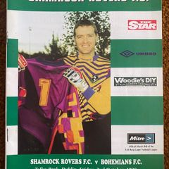 Very Rare 1998 Shamrock Rovers v Bohemians - FAI Harp Lager National League Premier Division Programme