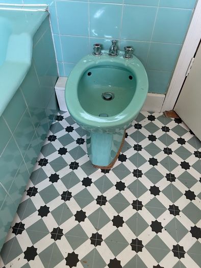 Vintage bath, bidet, basin and pedestal