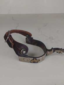 Hand forged Western cowboy spurs boot straps
