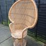 Large 1970s Peacock Throne Wicker Chair Image 2