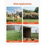 Temporary Fence with Posts, 1.05 x 50m Plastic Mesh Fencing, Garden Safety Fences Netting with Double-Spike Stakes & Guy Ropes Image 6