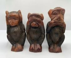 vintage carved monkeys