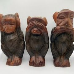 vintage carved monkeys