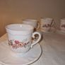 1960's 12 piece Arcopal milk glass cups and saucers set Image 2