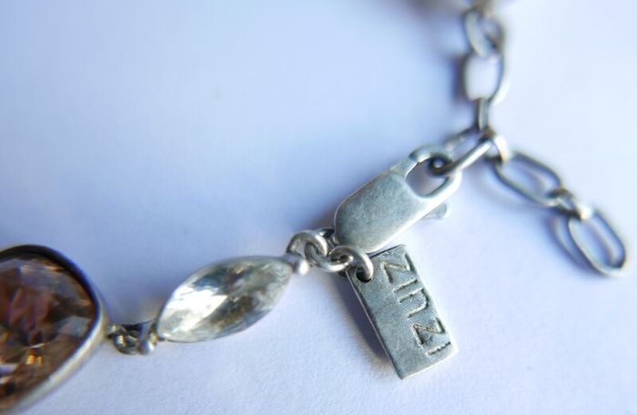 Vintage Sterling Silver 925 Multi Stone Bracelet length 8,5" - 20,9g