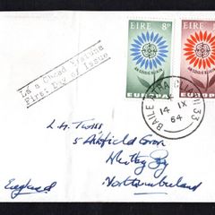 1964 Ireland Europa (CEPT) Commemorative Stamps Pain First Day Cover (FDC) with Baile Atha Cliath (Dublin) Cancel