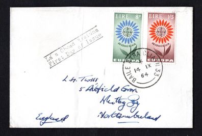 1964 Ireland Europa (CEPT) Commemorative Stamps Pain First Day Cover (FDC) with Baile Atha Cliath (Dublin) Cancel