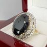 Silver Black & Gold Stunning statement ring Image 2