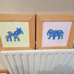 2x Heavy Duty Solid Wood Framed Kids Prints