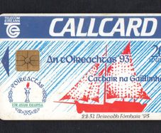 1993 Ireland 20 unit An tOireactas 1993 cultural festival (Gemplus GEM1) Call Card Used. Telecom Eireann card number 1051