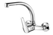 Ibergrif M16350 Wall Mounted Kitchen Mixer Tap Brass Chromed