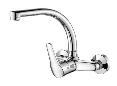 Ibergrif M16350 Wall Mounted Kitchen Mixer Tap Brass Chromed