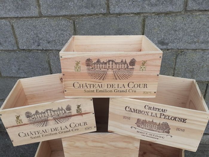 FRENCH Wooden Box Crate Storage unit (6 bottle size) Traditional.