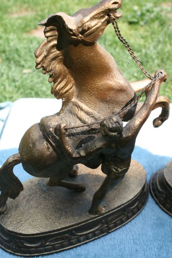 A Pair Of Antique  Marly Horses 7" X 8,4"