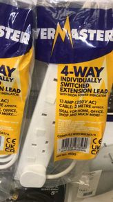 4 Way Extension lead Switched with Neon 2 Meter Lead