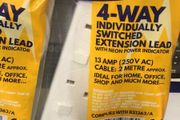 4 Way Extension lead Switched with Neon 2 Meter Lead