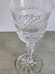 Lovely Galway Single White / Cherry Wine Glass.