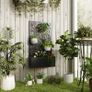 Outdoor Metal Planter, with Back Trellis - Black Image 3