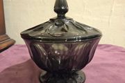 Anchor Hocking Fairfield Smoke Gray Candy Dish