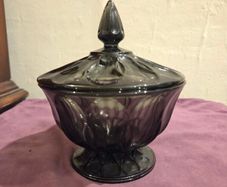 Anchor Hocking Fairfield Smoke Gray Candy Dish