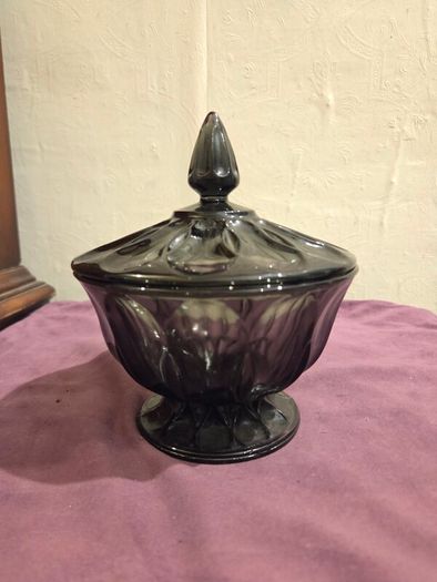 Anchor Hocking Fairfield Smoke Gray Candy Dish